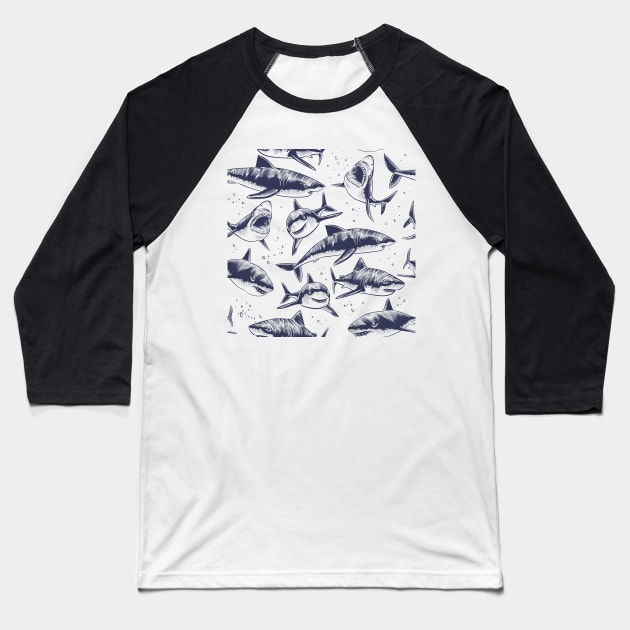 Sharks Baseball T-Shirt by edwardecho